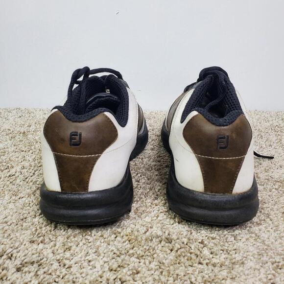 Footjoy Golf Shoes Mens 8 Leather Brown Colorblock Removable Spikes Low Top - Picture 7 of 12